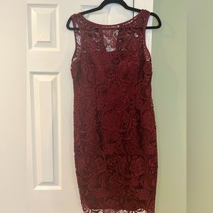 Adrianna Papell 041863800 Lace Cocktail Dress in Plum